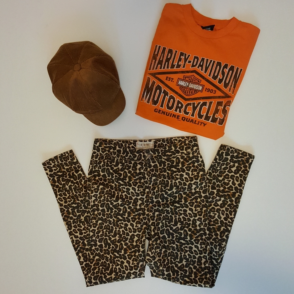 Free People Leopard Print Crop Jeans